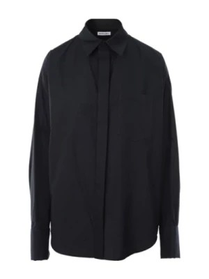 Zdjęcie produktu Czarna Koszula z Boksem z Bawełnianej Popeliny z Logo Jacquard Balenciaga
