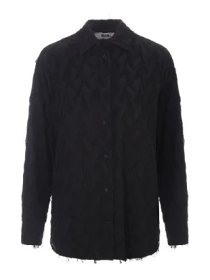 Zdjęcie produktu Czarna Koszula z tkaniny fil coupé Msgm