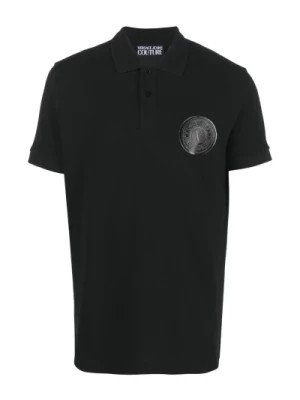 Zdjęcie produktu Czarna Koszulka Polo dla Mężczyzn Versace Jeans Couture