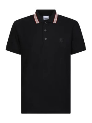Zdjęcie produktu Czarna Koszulka Polo z charakterystycznym pasem Icon Burberry