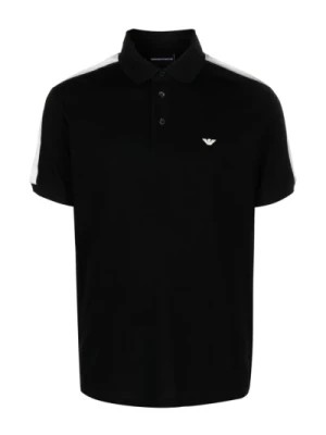 Zdjęcie produktu Czarna Koszulka Polo z Detalami w Paski Emporio Armani