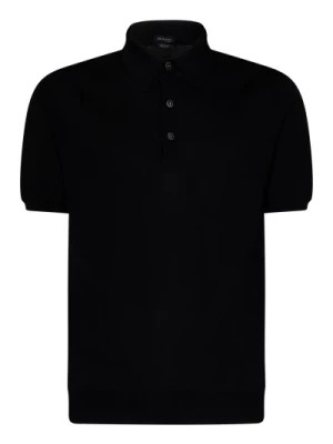 Zdjęcie produktu Czarna koszulka polo z krótkim rękawem Kiton