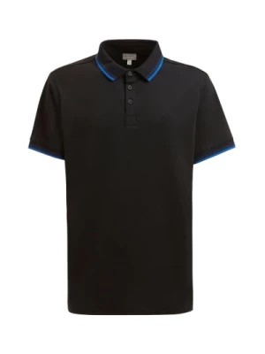 Zdjęcie produktu Czarna Koszulka Polo z Tekstyliami Guess