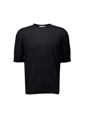 Zdjęcie produktu Czarna koszulka z krepy - męska Filippo De Laurentiis
