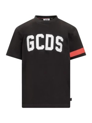 Zdjęcie produktu Czarna Koszulka z Logo i Czerwonymi Paskami Gcds