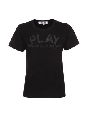 Zdjęcie produktu Czarna Koszulka z Logo Krótki Rękaw Bawełna Comme des Garçons Play