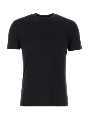 Zdjęcie produktu Czarna koszulka z mieszanki lyocellu, nowoczesny styl Tom Ford