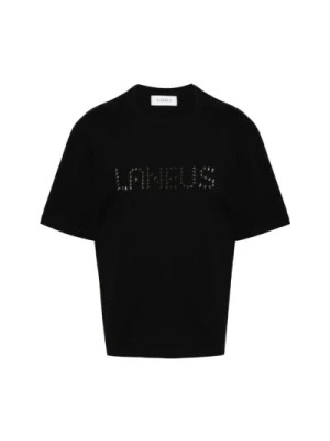 Zdjęcie produktu Czarna Koszulka z Nitami Bawełniana Laneus
