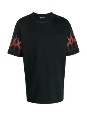 Zdjęcie produktu Czarna koszulka z ognistym nadrukiem Vision OF Super