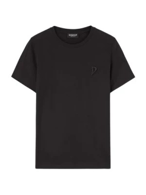 Zdjęcie produktu Czarna koszulka z okrągłym dekoltem i haftowanym logo D Dondup