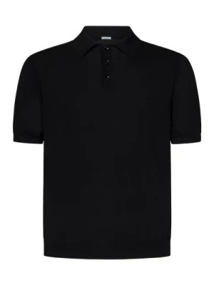 Zdjęcie produktu Czarna krótka sweterkowa koszulka polo Malo