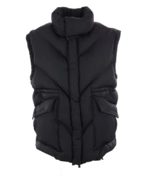 Zdjęcie produktu Czarna pikowana kurtka z odpinanymi rękawami Del Core