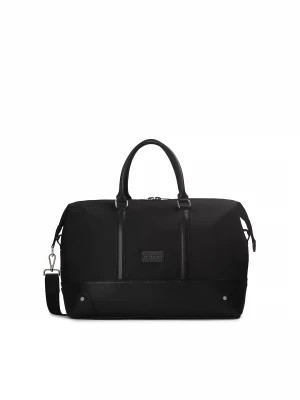 Zdjęcie produktu Czarna pojemna torba podróżna z łączonych materiałów Kazar
