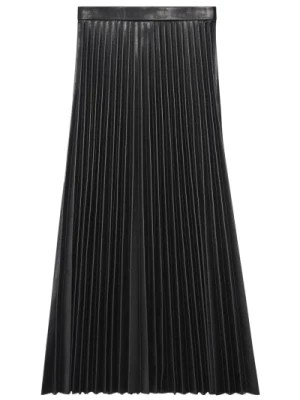 Zdjęcie produktu Czarna Skórzana Spódnica Plisowana Balenciaga