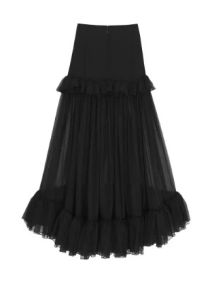Zdjęcie produktu Czarna Spódnica z Rozszerzanym Dolem z Jedwabiu Saint Laurent