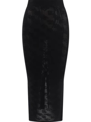 Zdjęcie produktu Czarna spódnica z wysokim stanem i rozcięciem z tyłu Dolce & Gabbana