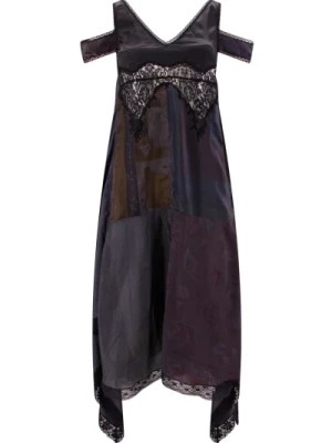 Zdjęcie produktu Czarna Sukienka z Asymetrycznym Rękawem Marine Serre