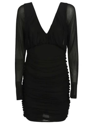 Zdjęcie produktu Czarna Sukienka z Dekoltem V, Długie Rękawy Saint Laurent