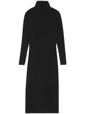 Zdjęcie produktu Czarna Sukienka z Kaszmiru - Luksusowa Moda Saint Laurent