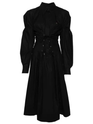 Zdjęcie produktu Czarna Sukienka z Poplinu z Prostym Kołnierzem Vivienne Westwood