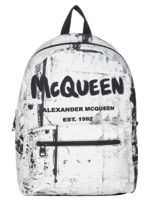 Zdjęcie produktu Czarna torba wiaderkowa i plecak z podpisem Graffiti Alexander McQueen