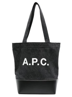 Zdjęcie produktu Czarna torba z panelem z dżinsu i logo A.p.c.