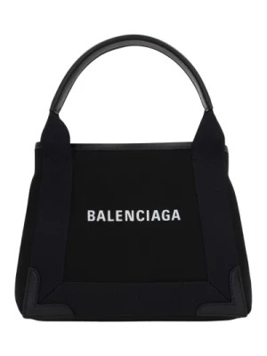 Zdjęcie produktu Czarna torba z płótna z obszyciem skórzanym Balenciaga