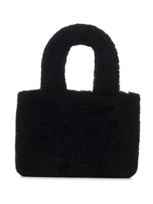 Zdjęcie produktu Czarna torba z rączką z futra owczego Amina Muaddi