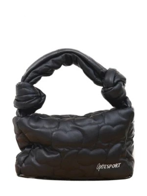 Zdjęcie produktu Czarna torba z węzłami i szwami z ekoskóry Opéra Sport