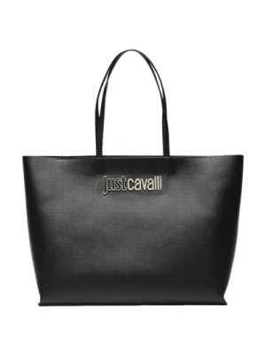 Zdjęcie produktu Czarna torebka zakupowa z ekoskóry Just Cavalli