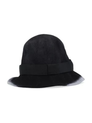 Zdjęcie produktu Czarna wełniana czapka z szarymi detalami Comme des Garçons