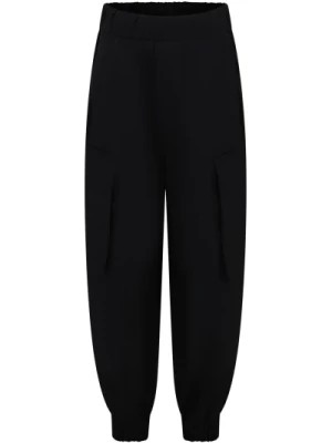 Zdjęcie produktu Czarne Bawełniane Spodnie Casual z Elastycznym Pasem MM6 Maison Margiela