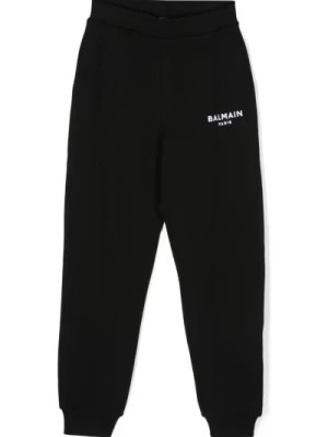 Zdjęcie produktu Czarne bawełniane spodnie treningowe Balmain