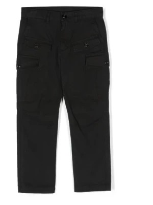Zdjęcie produktu Czarne bawełniane spodnie z haftowanym logo Diesel