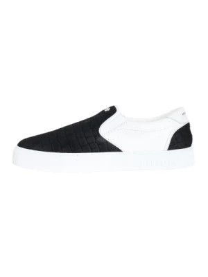 Zdjęcie produktu Czarne Białe Slip-On Sneakers Hide&Jack