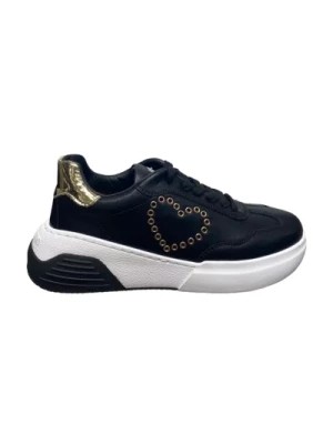 Zdjęcie produktu Czarne Casualowe Syntetyczne Sneakersy dla Kobiet Moschino