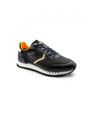 Zdjęcie produktu Czarne i Pomarańczowe Skórzane Sneakersy S4Dixon02 Blauer