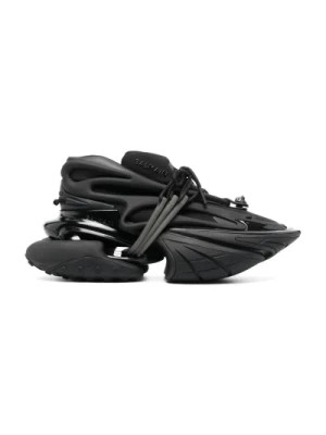 Zdjęcie produktu Czarne Jednorożec Neopren Skóra cielęca Sneakers Balmain