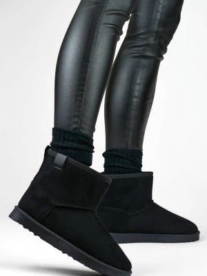 Zdjęcie produktu Czarne klasyczne śniegowce damskie ocieplane buty na zimę Merg