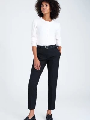 Zdjęcie produktu Czarne klasyczne spodnie damskie w kropki Greenpoint
