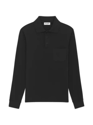 Zdjęcie produktu Czarne koszulki i pola z kieszenią Saint Laurent