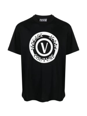 Zdjęcie produktu Czarne koszulki i polo dla mężczyzn Versace Jeans Couture