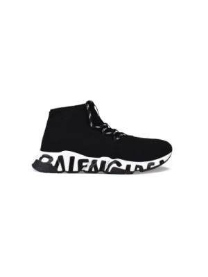 Zdjęcie produktu Czarne Lace Up Graffiti Sneakers Balenciaga