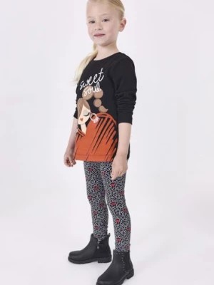 Zdjęcie produktu Czarne legginsy dziewczęce wzorki - Mayoral