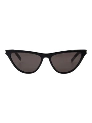 Zdjęcie produktu Czarne Okulary Przeciwsłoneczne Cat Eye z Acetatową Oprawką Saint Laurent