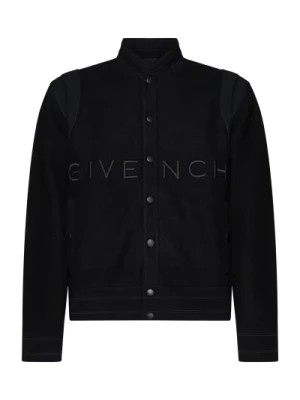 Zdjęcie produktu Czarne Płaszcze z Białymi/Niebieskimi Akcentami Givenchy