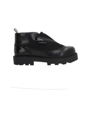 Zdjęcie produktu Czarne skórzane nylonowe botki z zamkiem Givenchy