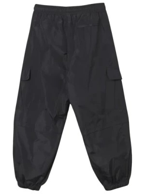 Zdjęcie produktu Czarne spodnie cargo z haftowanym logo Msgm