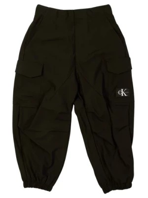 Zdjęcie produktu Czarne Spodnie Cargo z Logo Calvin Klein