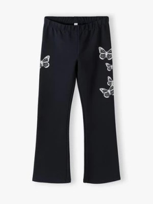 Zdjęcie produktu Czarne spodnie dziewczęce typu flare z motylkami Lincoln & Sharks by 5.10.15.